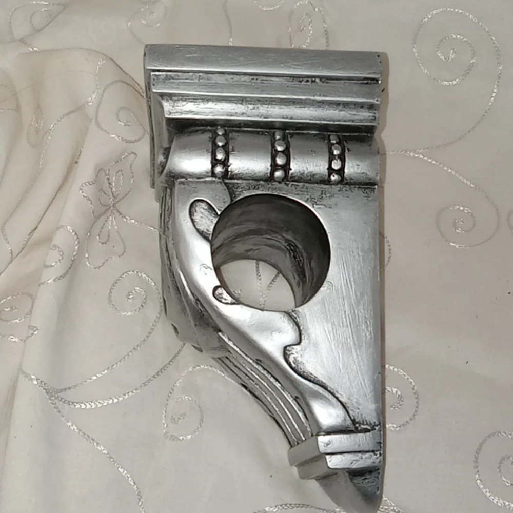 Vintage Silver Curtain Window Pediment